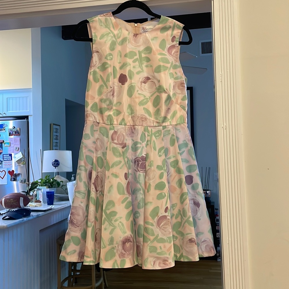 Red Valentino Mini Dress Watercolor Floral